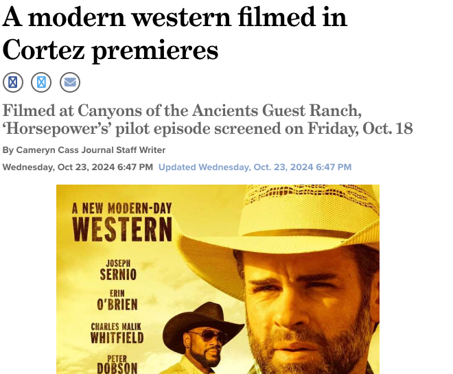 A modern western filmed in Cortez premieres at Canyon of The Ancients